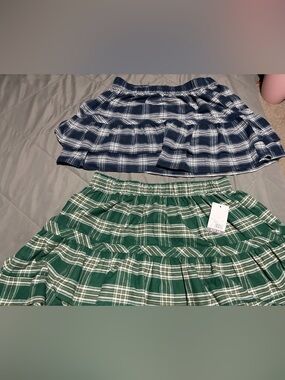 Juniors plaid skirts (2 of them)  size large nwt